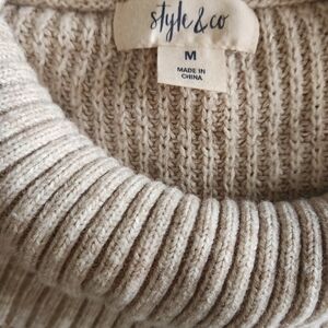 Style & Co Beige Knit Sweater